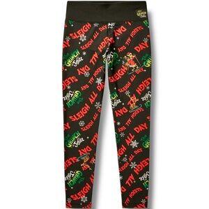 Justice Kids Girls Dr. Seuss The Grinch Christmas Leggings Pants Size Medium 10